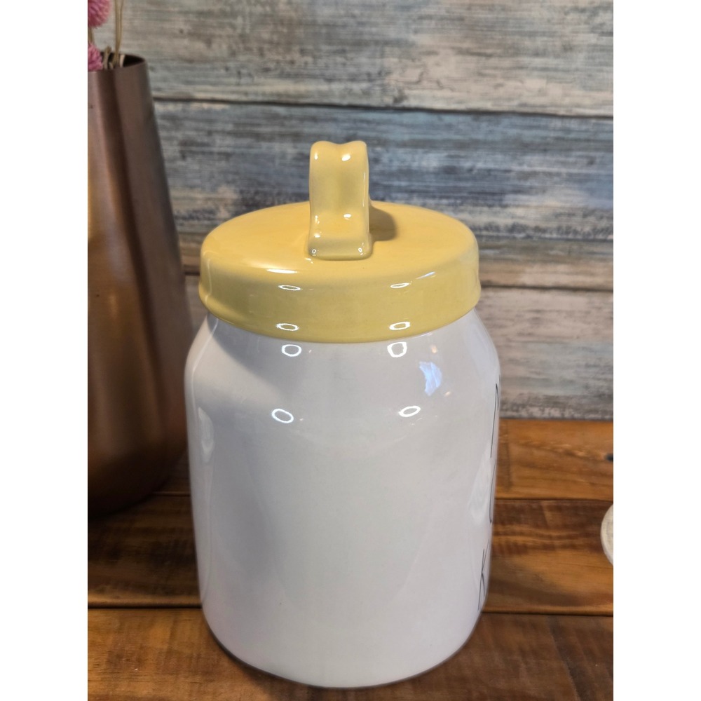 Rae Dunn Mama Chicks Kitchen Ceramic Canister White with Yellow Lid Farmhouse - Picture 3 of 13